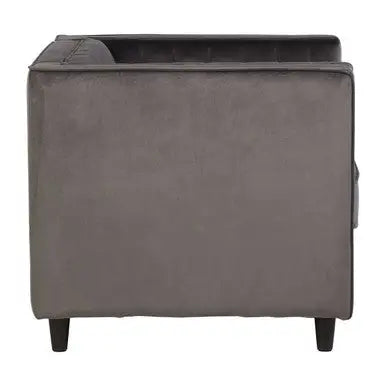 Farah Grey Velvet Chair with Pleated Detail