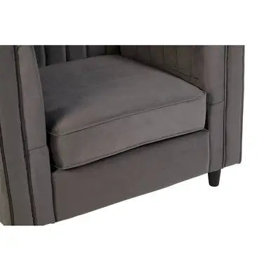Farah Grey Velvet Chair with Pleated Detail