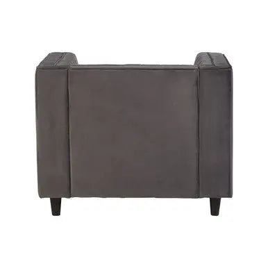 Farah Grey Velvet Chair with Pleated Detail