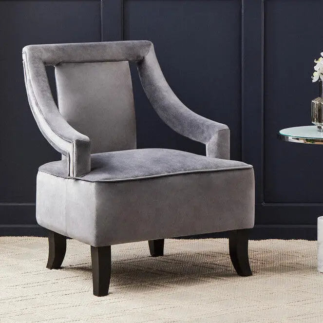 Faye Grey Velvet Chair