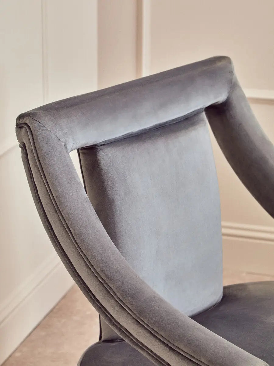 Faye Grey Velvet Chair