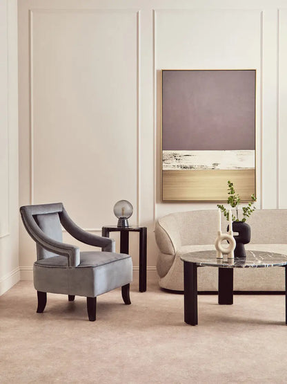Faye Grey Velvet Chair
