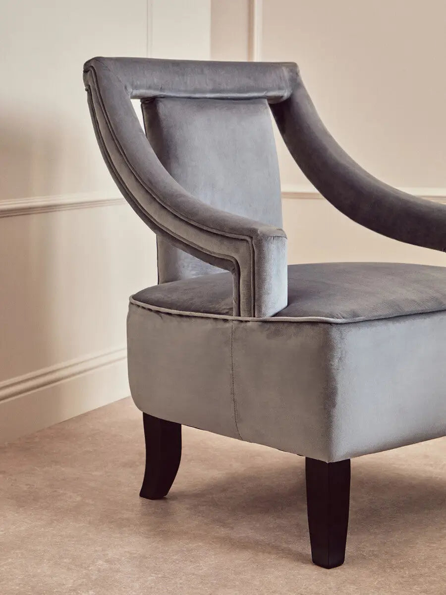 Faye Grey Velvet Chair