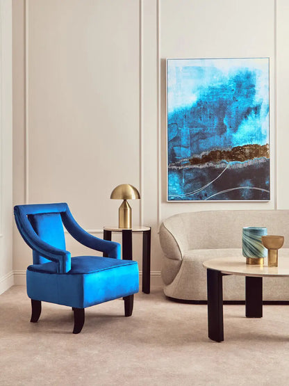 Faye Midnight Blue Velvet Chair