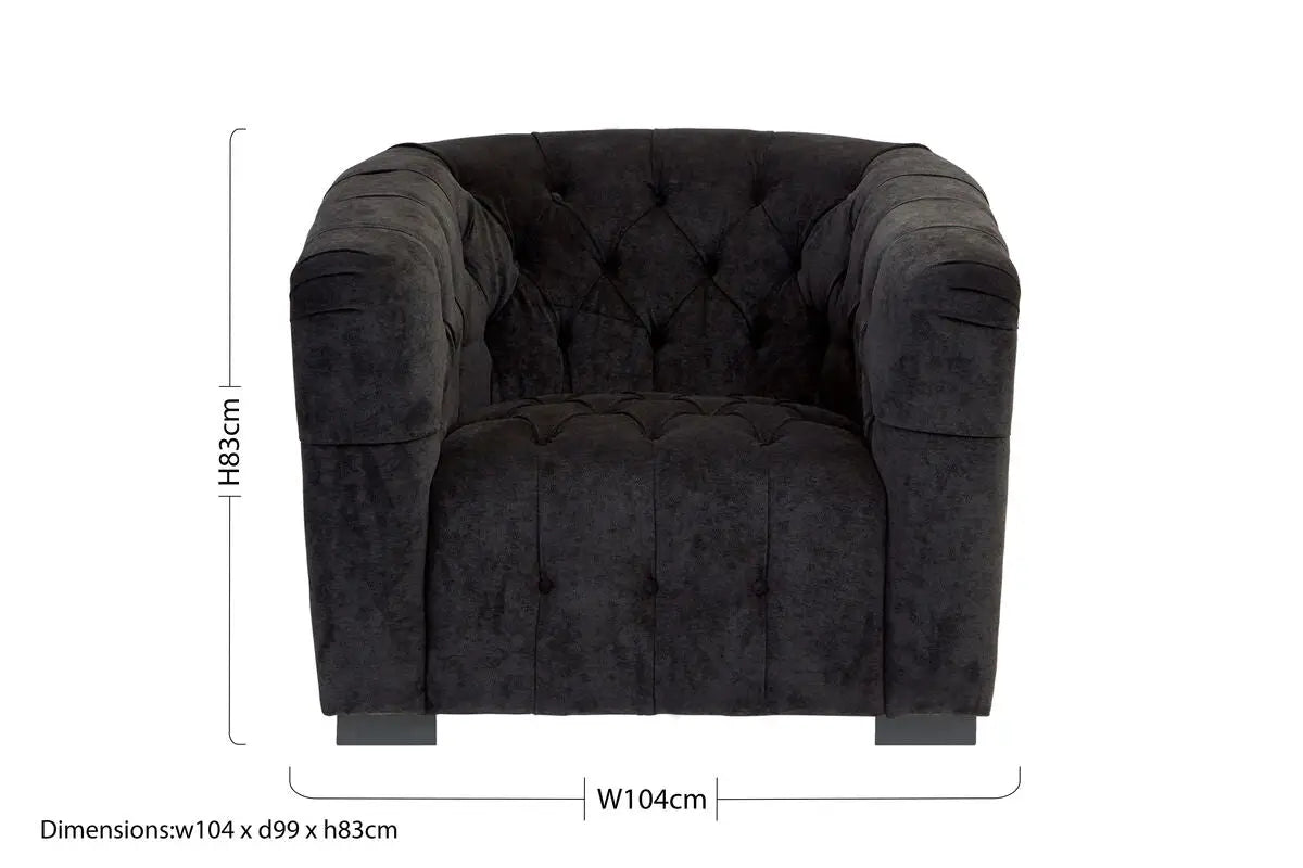 Fenton Black Fabric Armchair