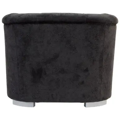 Fenton Black Fabric Armchair with Button Tufted Detail