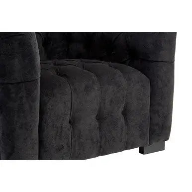 Fenton Black Fabric Armchair with Button Tufted Detail