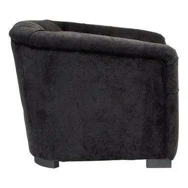Fenton Black Fabric Armchair with Button Tufted Detail