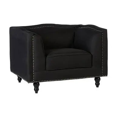 Feya Black Fabric Chair with Stud Detail
