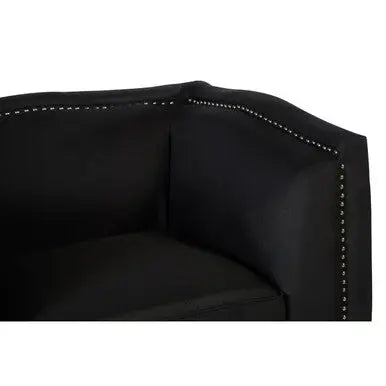 Feya Black Fabric Chair with Stud Detail