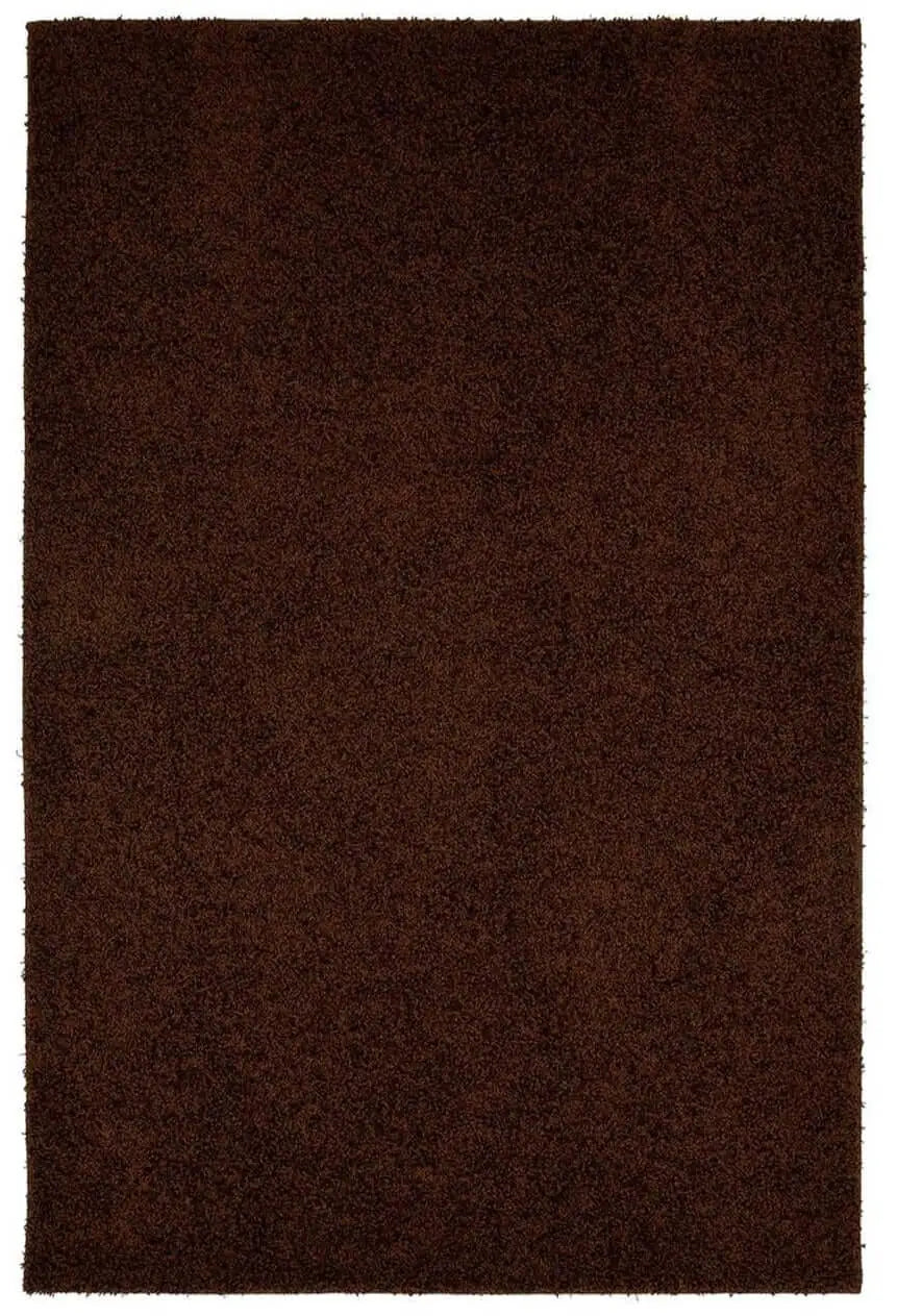 Fiji Chocolate Brown Washable Solid Shaggy Rug