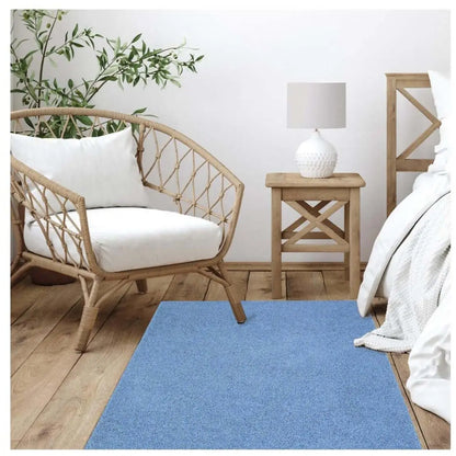 Fiji Sky Blue Washable Solid Shaggy Rug