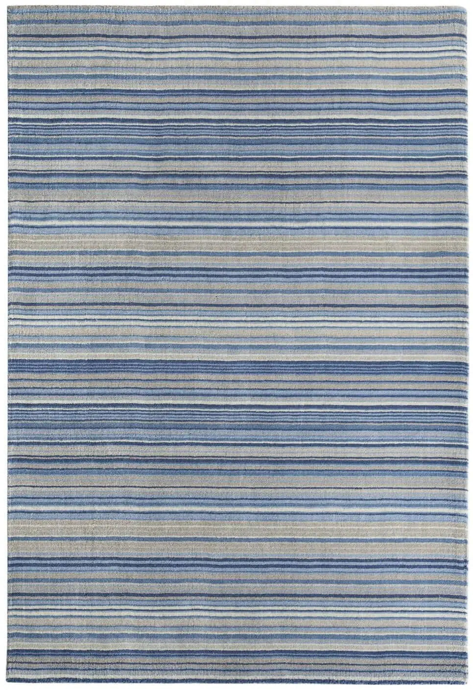 Fine Stripes Blue Wool Rug