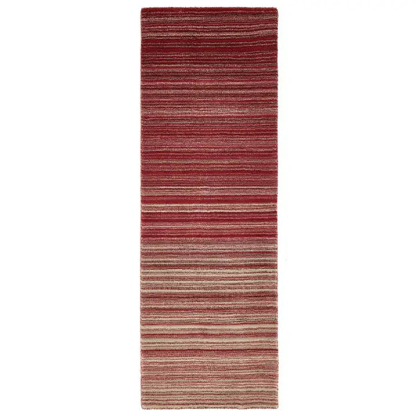 Fine Stripes Red Wool Rug