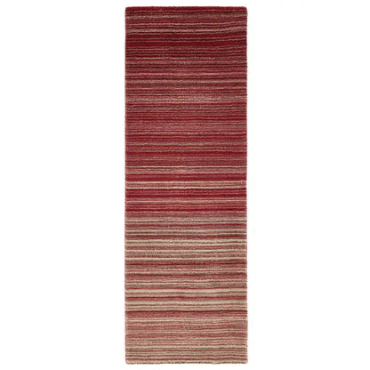 Fine Stripes Red Wool Rug