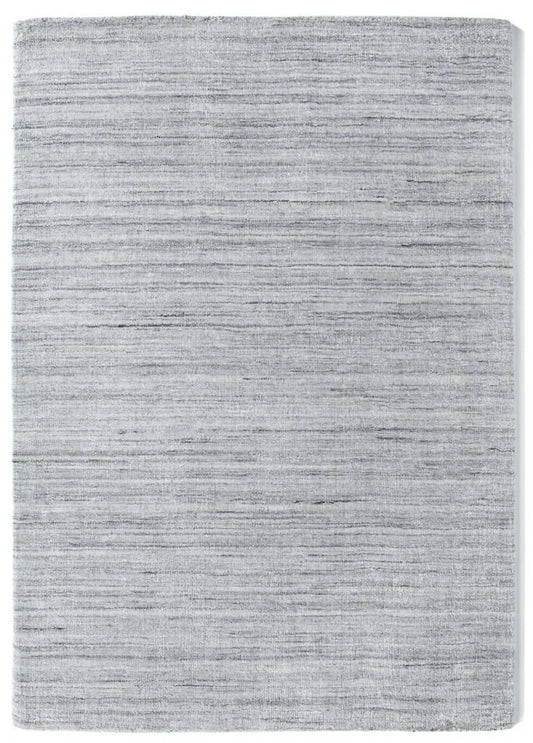 Fine Stripes Silver Grey Wool Rug