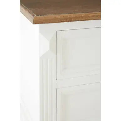 Fir Wood Veneer Top and White Wooden Coffee Table with 3 Drawers | Hardwick