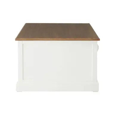 Fir Wood Veneer Top and White Wooden Coffee Table with 3 Drawers, Hardwick