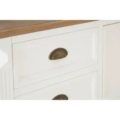 Fir Wood Veneer Top and White Wooden Square Coffee Table with 3 Drawers | Hardwick
