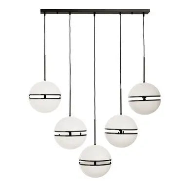 Five Ball Matt Black Pendant Light | Abira