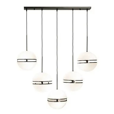 Five Ball Matt Black Pendant Light | Abira