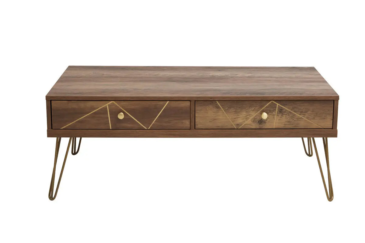 Flori Wood Effect 2 Drawer Coffee Table