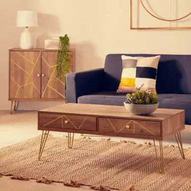 Flori Wood Effect 2 Drawer Coffee Table