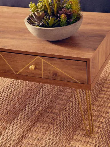 Flori Wood Effect 2 Drawer Coffee Table