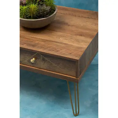 Flori Wood Effect 2 Drawer Coffee Table