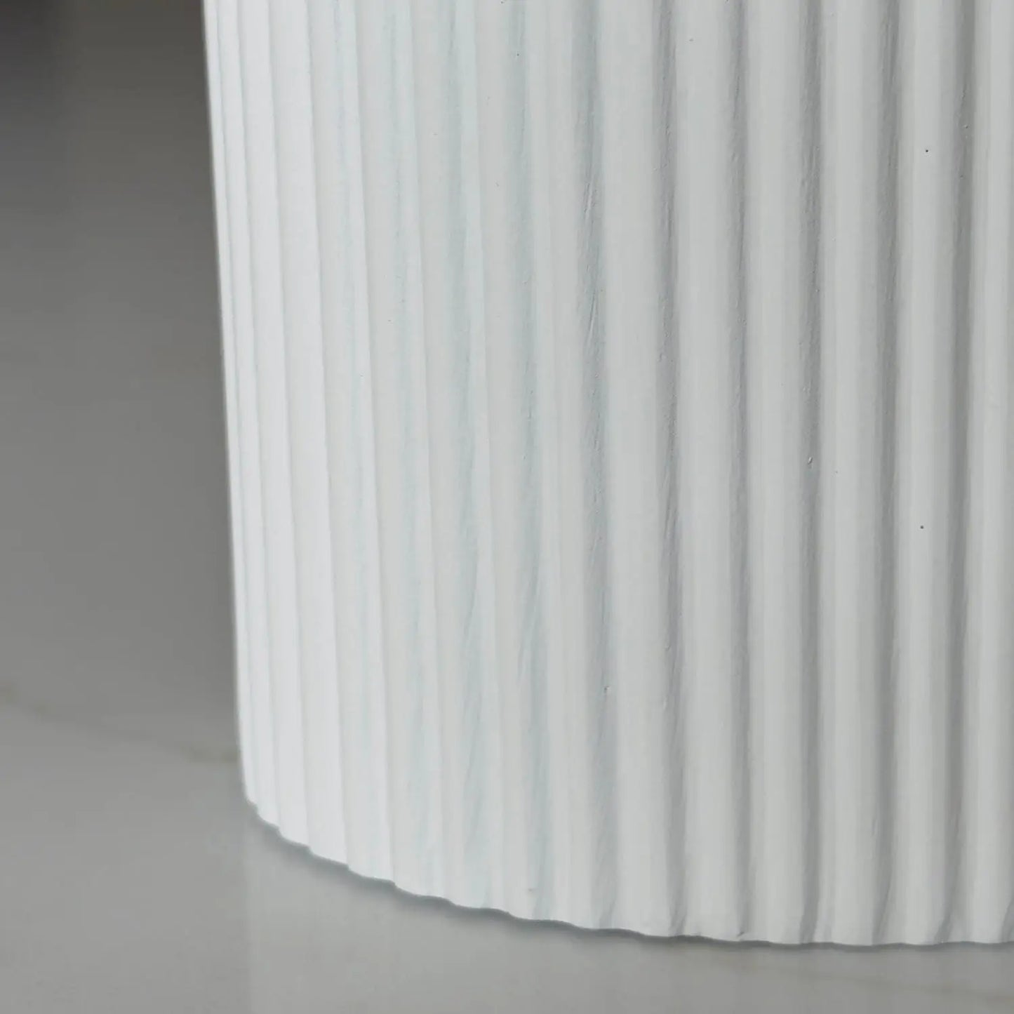 Flutini | White Fluted Oval Stone Resin Indoor Plant Pots (2 Pot Set)