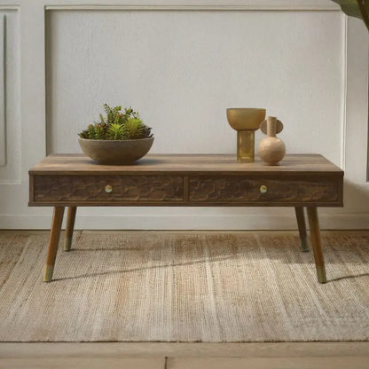 Frida Wood Effect 2 Drawer Coffee Table