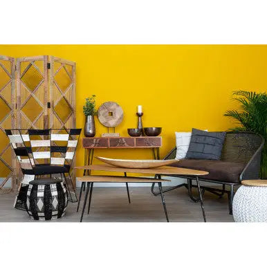 Fusion Beige And Black And White Woven Chair