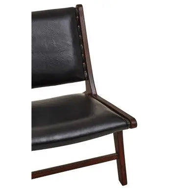 Genuine Black Leather Lounge Chair | Inca
