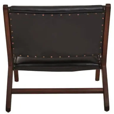 Genuine Black Leather Lounge Chair | Inca