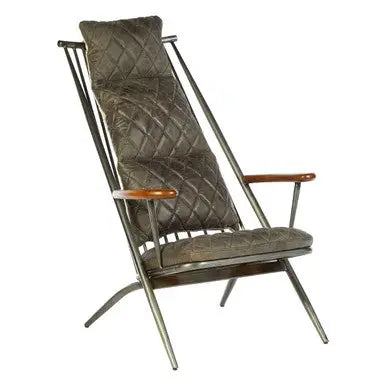 Genuine Grey Leather Chair | Hoxton