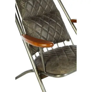 Genuine Grey Leather Chair | Hoxton