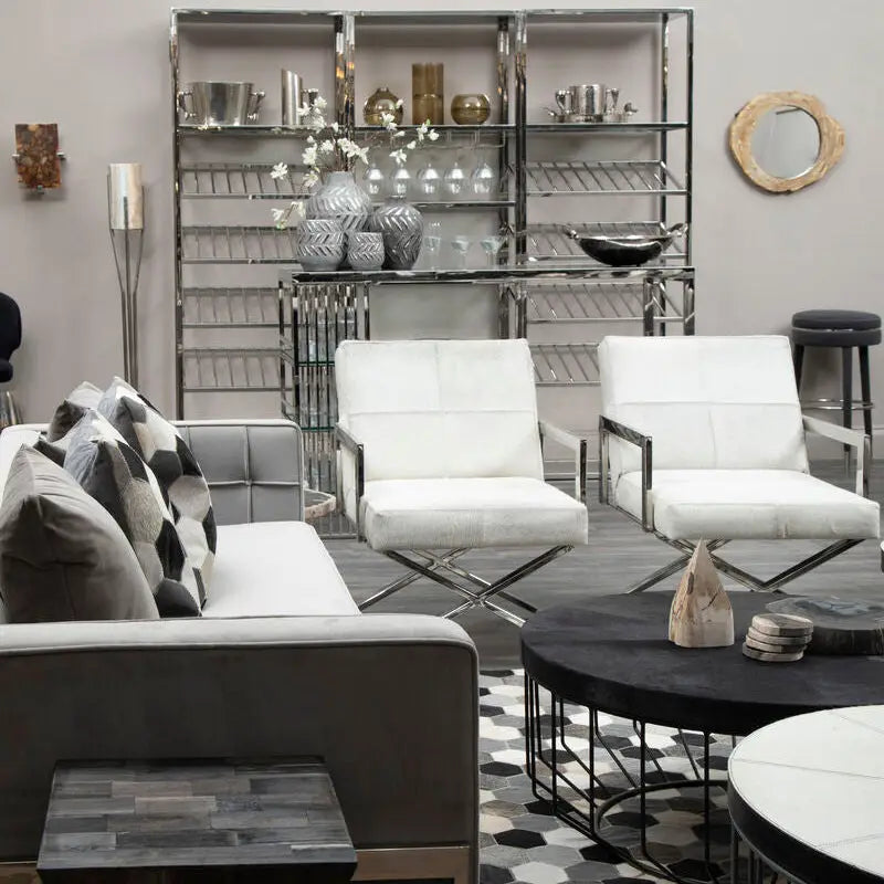 Genuine Grey Leather Chair | Kensington Townhouse