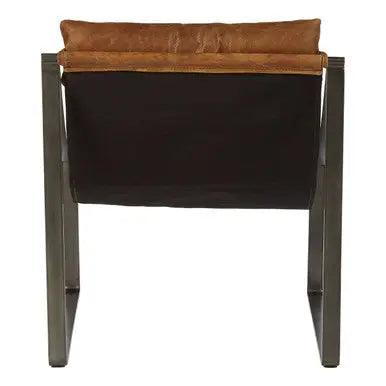 Genuine Light Brown Leather Sling Chair | Hoxton