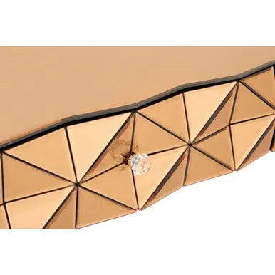 Geometric Coffee Table with 3D Glass Detail with Black and Copper Finish, Soho