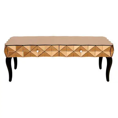 Geometric Coffee Table with 3D Glass Detail with Black and Copper Finish, Soho