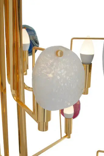 Glamour Gold and Agate 10 Light Ceiling Light