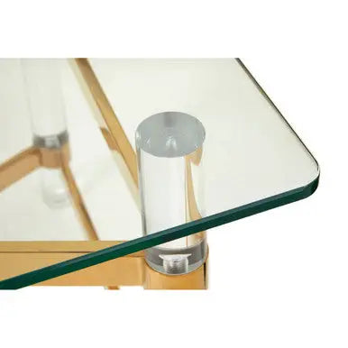 Glass Top Coffee Table with Acrylic Legs, Clarence