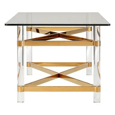 Glass Top Coffee Table with Acrylic Legs, Clarence