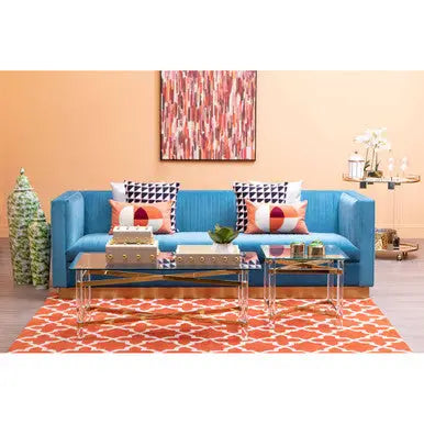 Glass Top Coffee Table with Acrylic Legs, Clarence