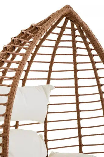 Goa Natural Rattan Effect Egg Chair with Cream Cushions