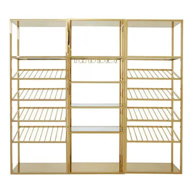 Gold Bar Shelf Unit with Glass Rack | Piermount