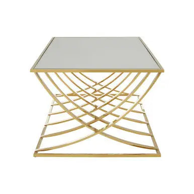 Gold Coffee Table with Mirrored Top, Reena
