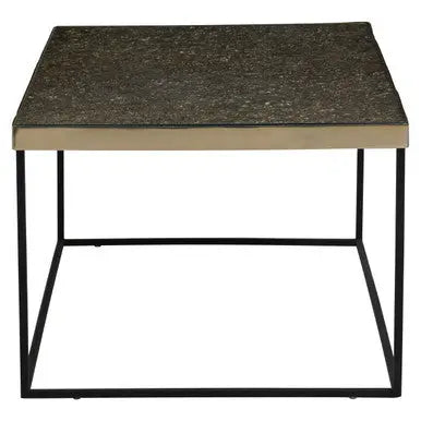 Gold Finish Coffee Table with Black Metal Frame, Akola