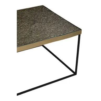 Gold Finish Coffee Table with Black Metal Frame, Akola