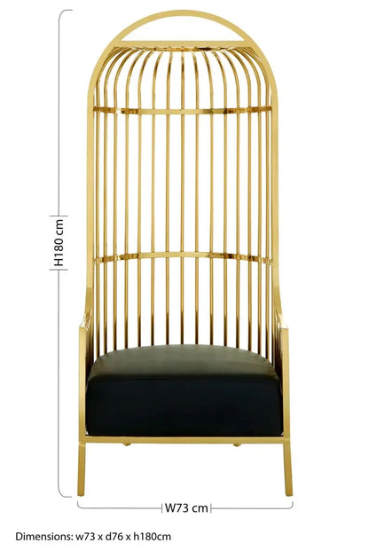 Gold Finish Dome Cage Chair | Eliza